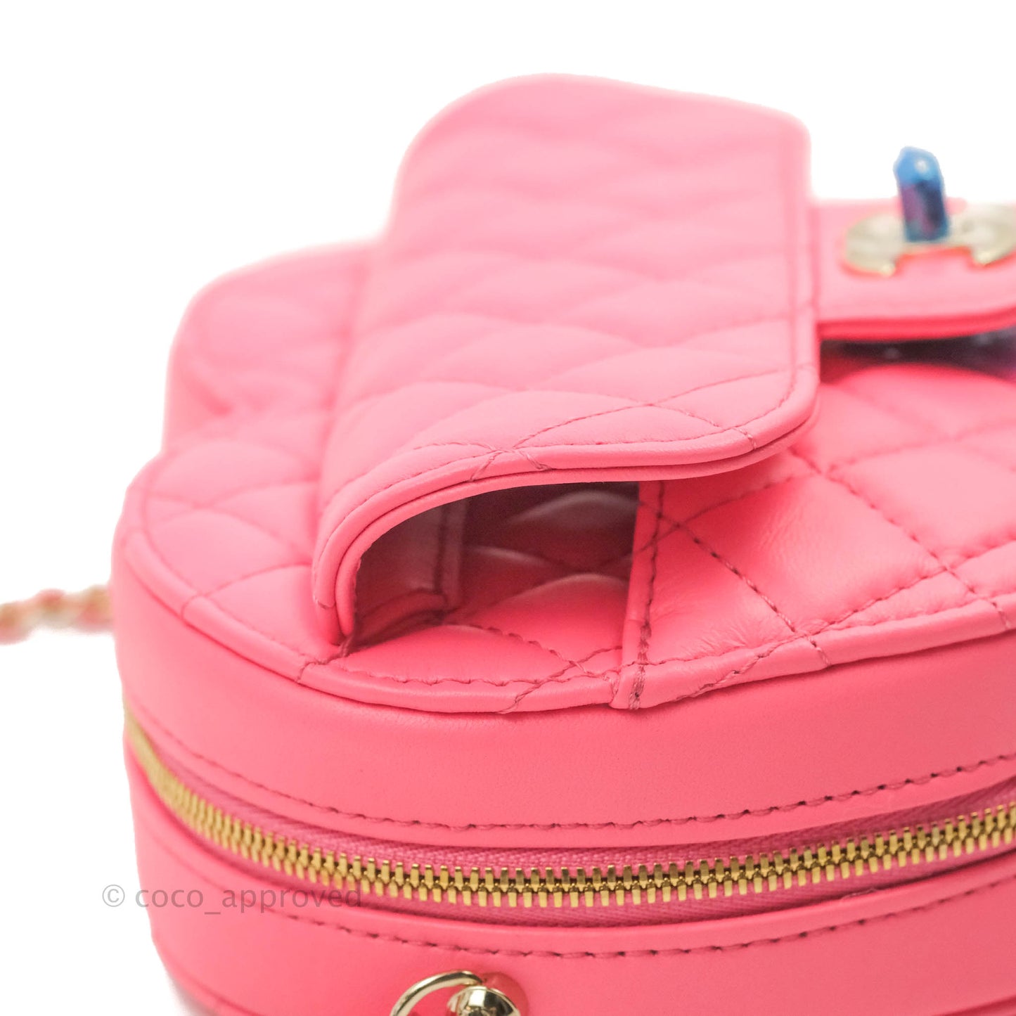 Chanel Large Heart Bag Pink Lambskin Gold Hardware 22S