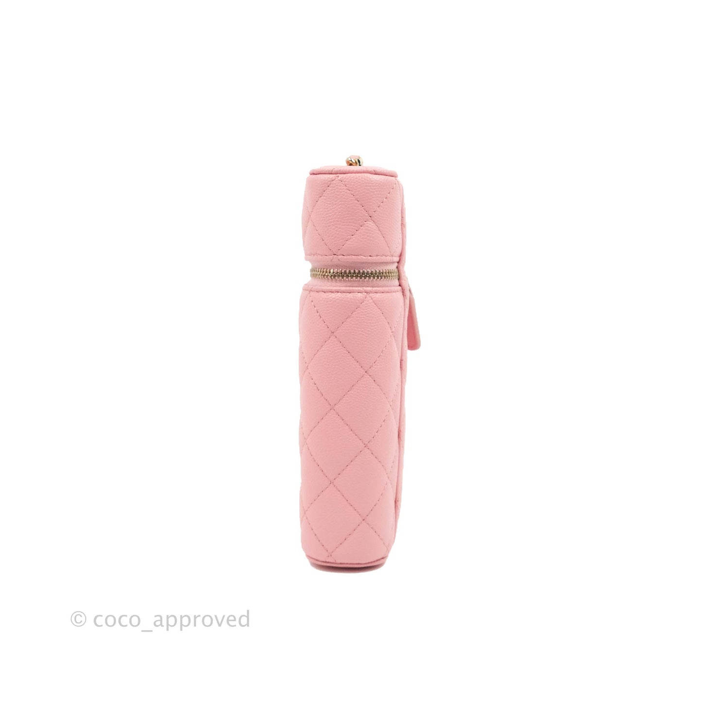 Chanel Vanity Phone Holder With Chain Pink Caviar Gold Hardware