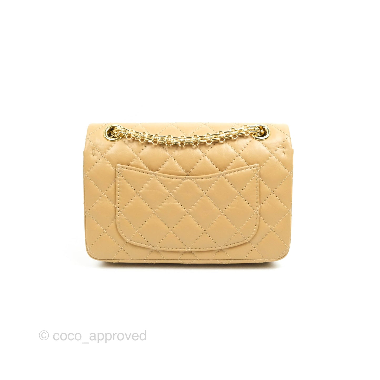Chanel Mini Reissue 224 Dark Beige Aged Calfskin Gold Hardware