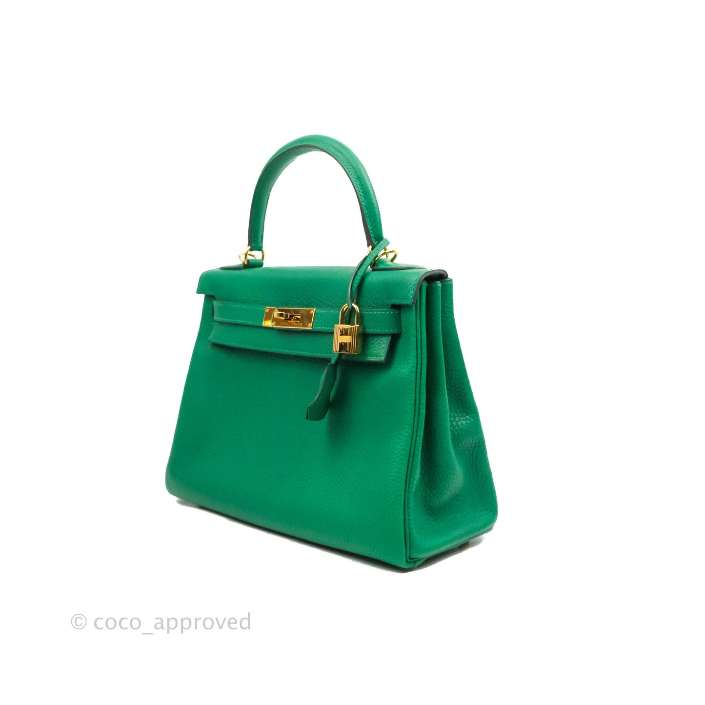 Hermès Retourne Taurillon Kelly 28 Vert Vertigo Clemence Gold Hardware