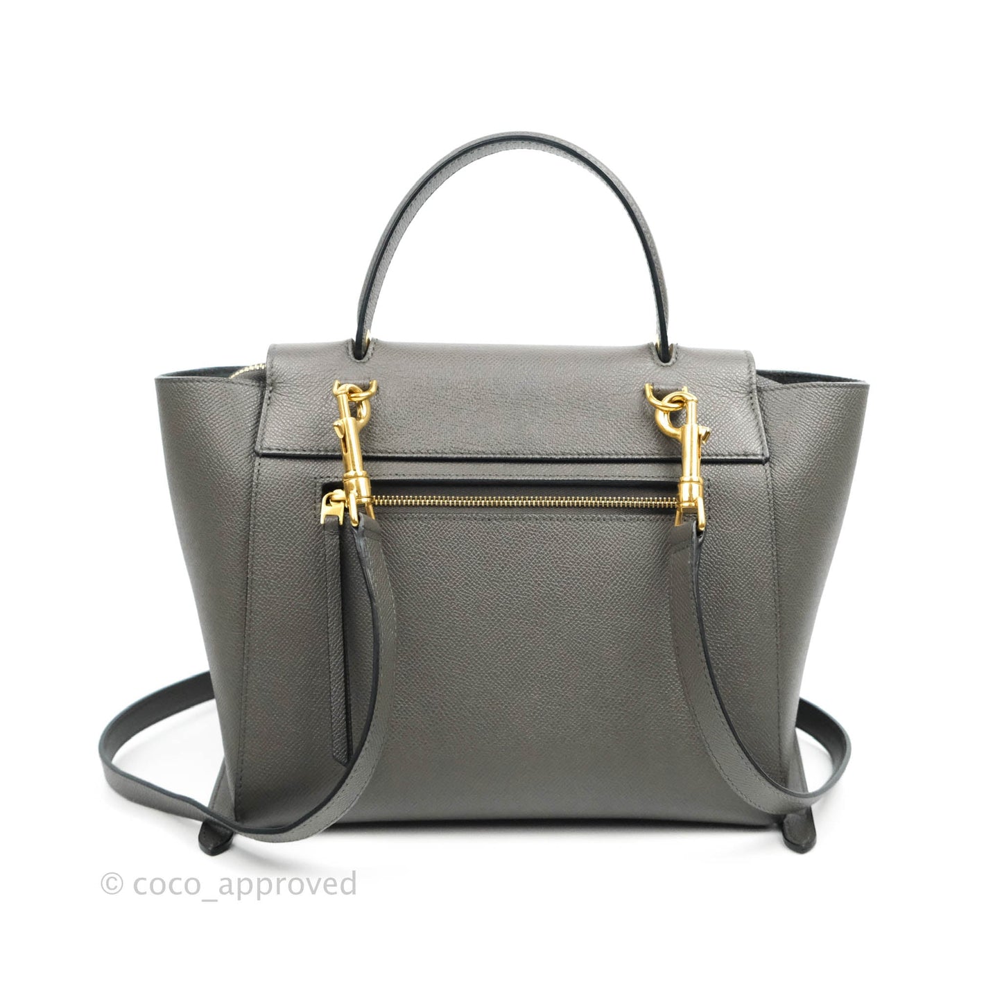 Celine Micro Belt Bag Grey Grained Calfskin Gold Hardware