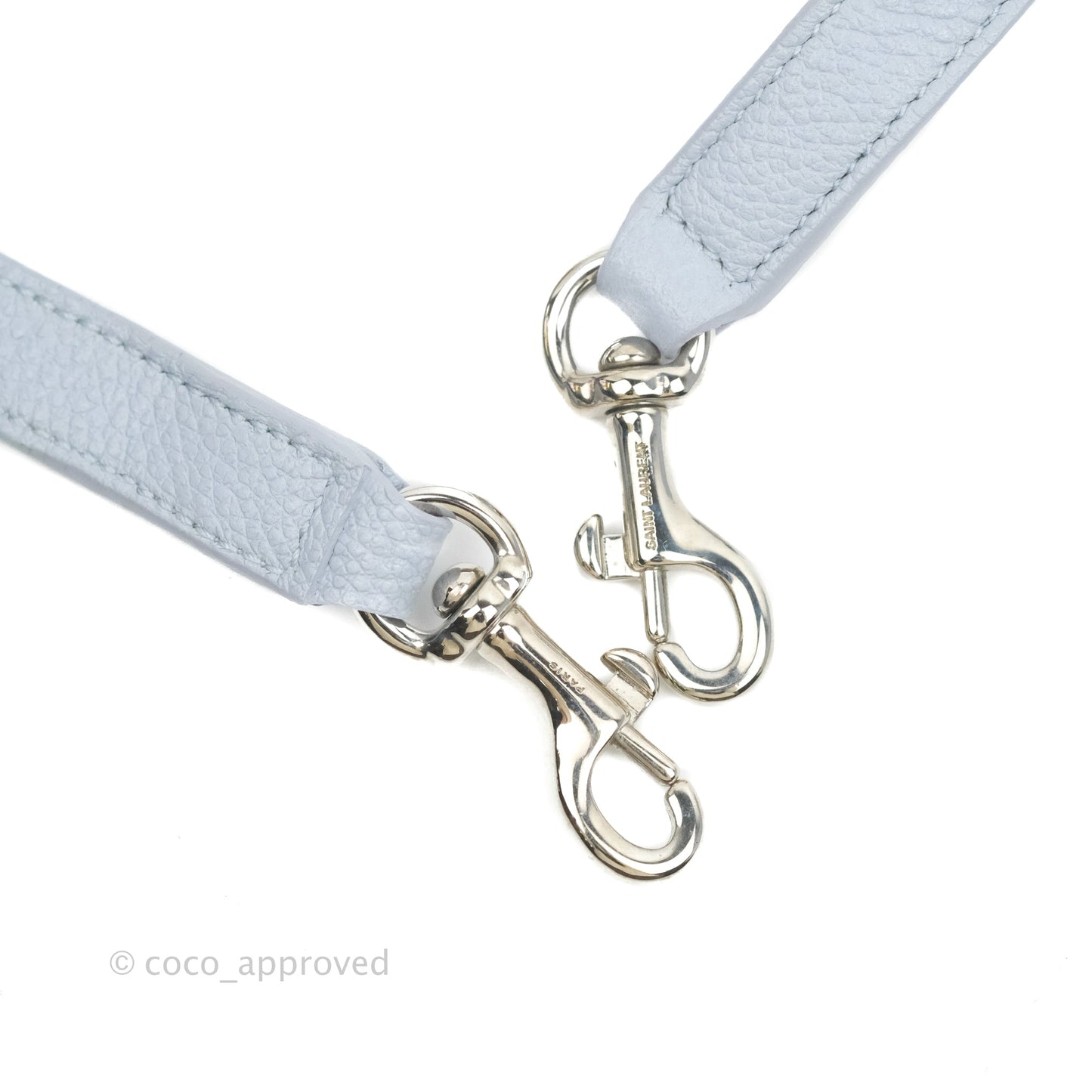 Saint Laurent Small Cabas Rive Gauche Bag Grained Calfskin Baby Blue Silver Hardware