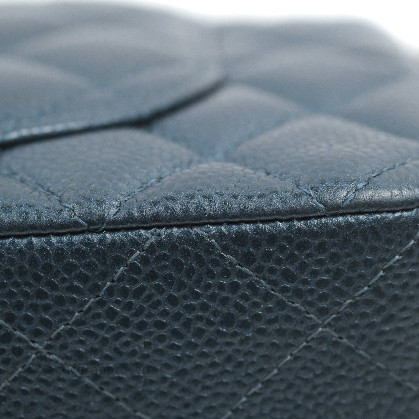 Chanel Small Classic Flap Quilted Iridescent Navy Caviar Gold Hardware 18S