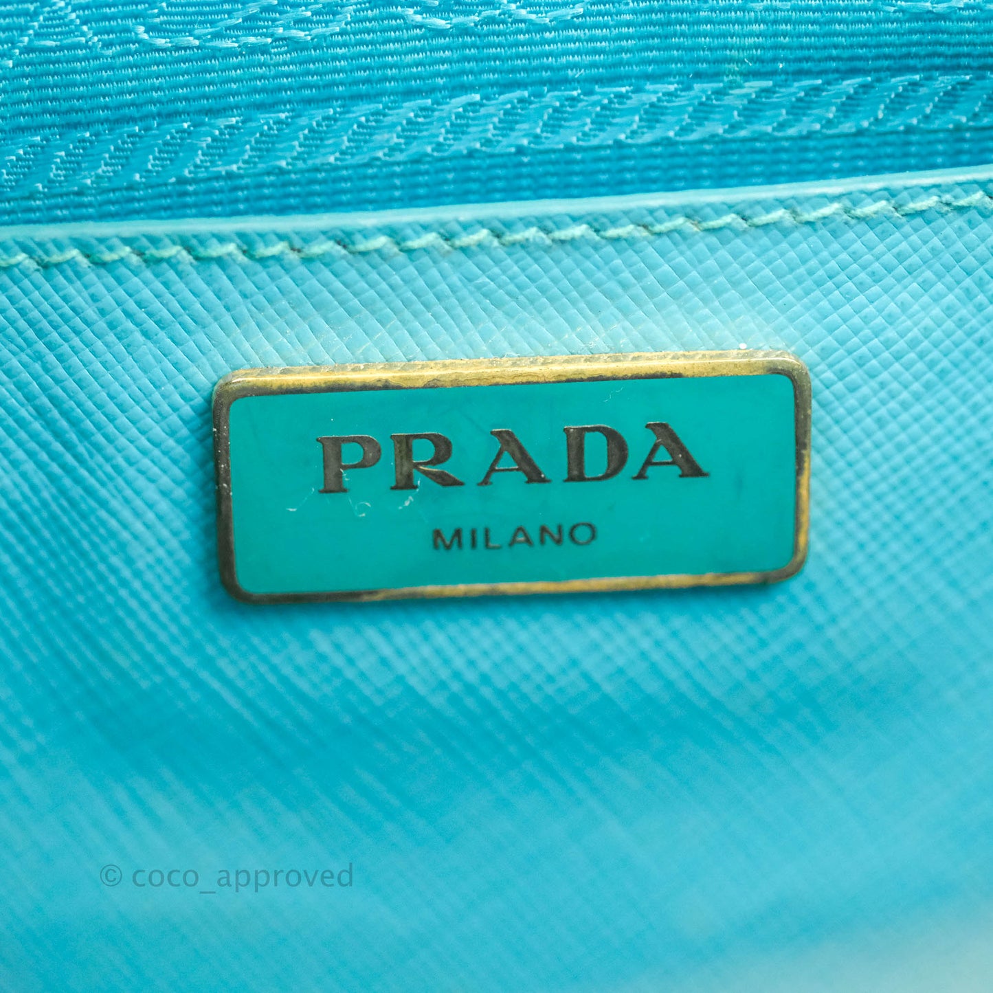 Prada Double Zip Lux Saffiano Tiffany Blue Large Tote Bag