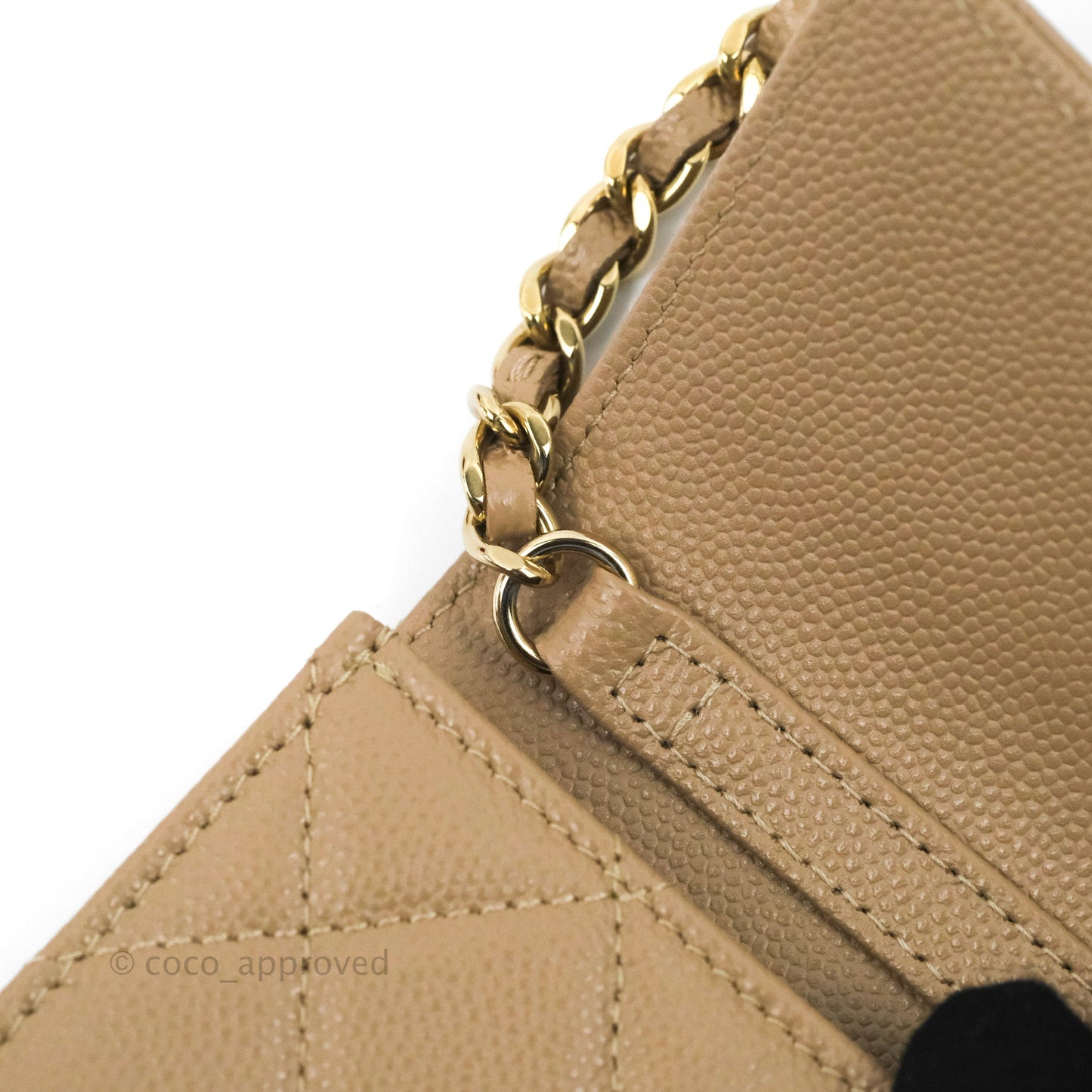 Chanel Mini Clutch With Chain Dark Beige Caviar Gold Hardware
