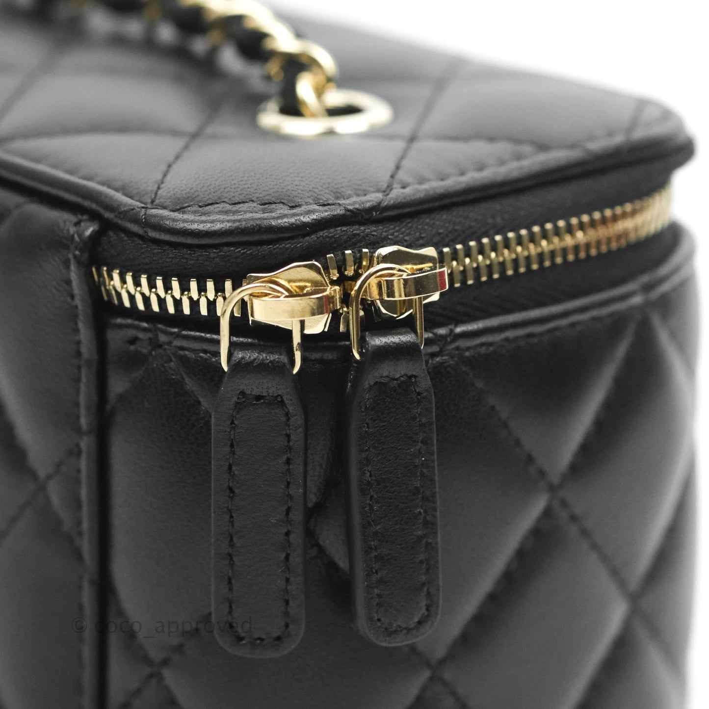 Chanel Vanity with Classic Chain Black Lambskin Gold Hardware