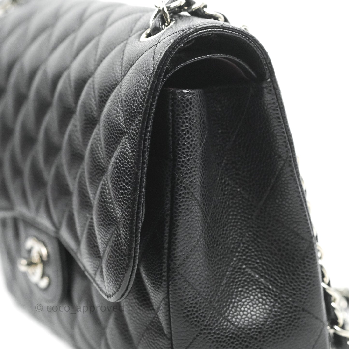 Chanel Jumbo Double Flap Black Caviar Silver Hardware⁣⁣
