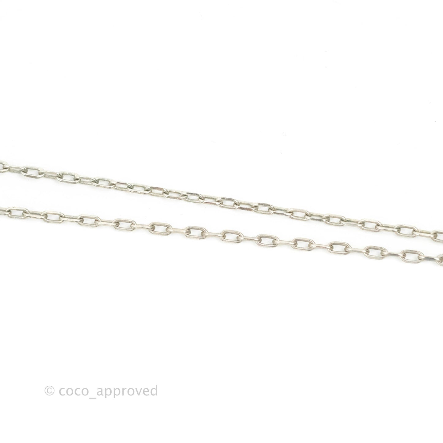 Chanel CC Pearl Necklace Silver Tone 18P