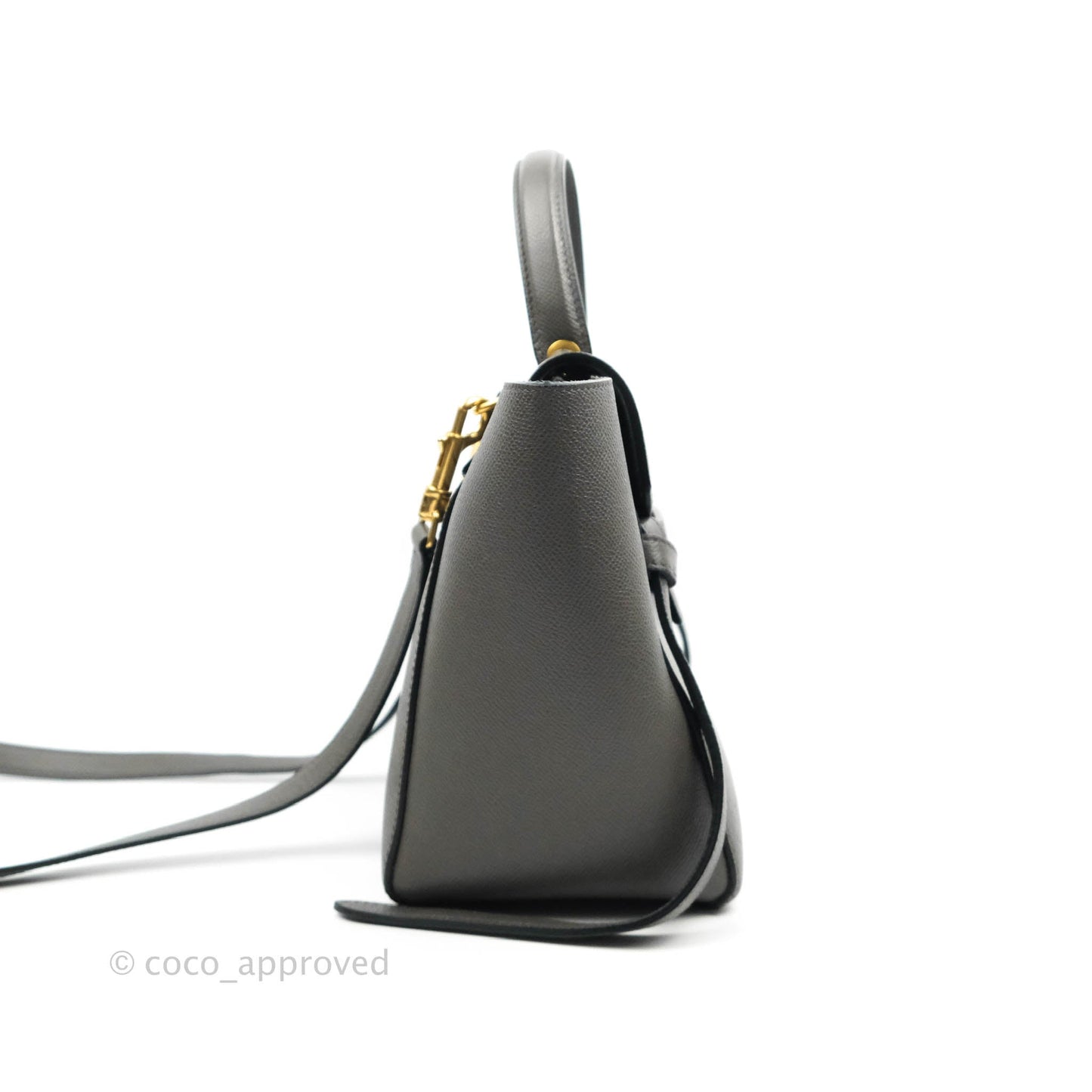 Celine Micro Belt Bag Grey Grained Calfskin Gold Hardware