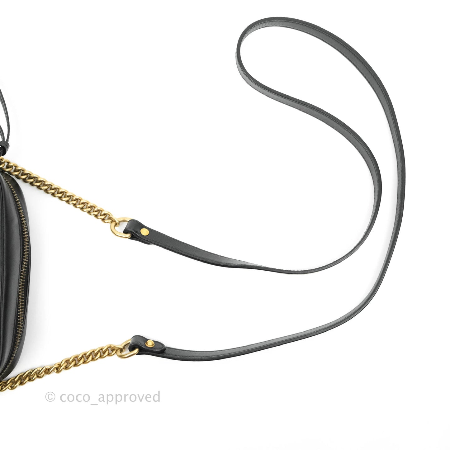 Gucci Mini Matelasse GG Marmont Camera Bag Black Calfskin Gold Hardware