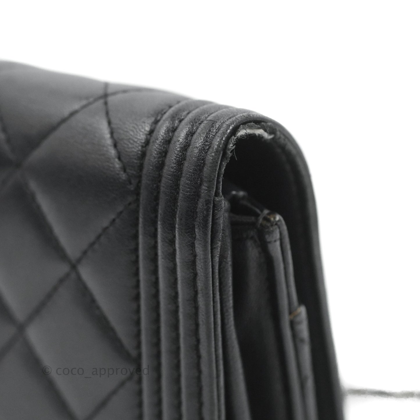 Chanel Boy Wallet on Chain WOC Black Lambskin Ruthenium Hardware