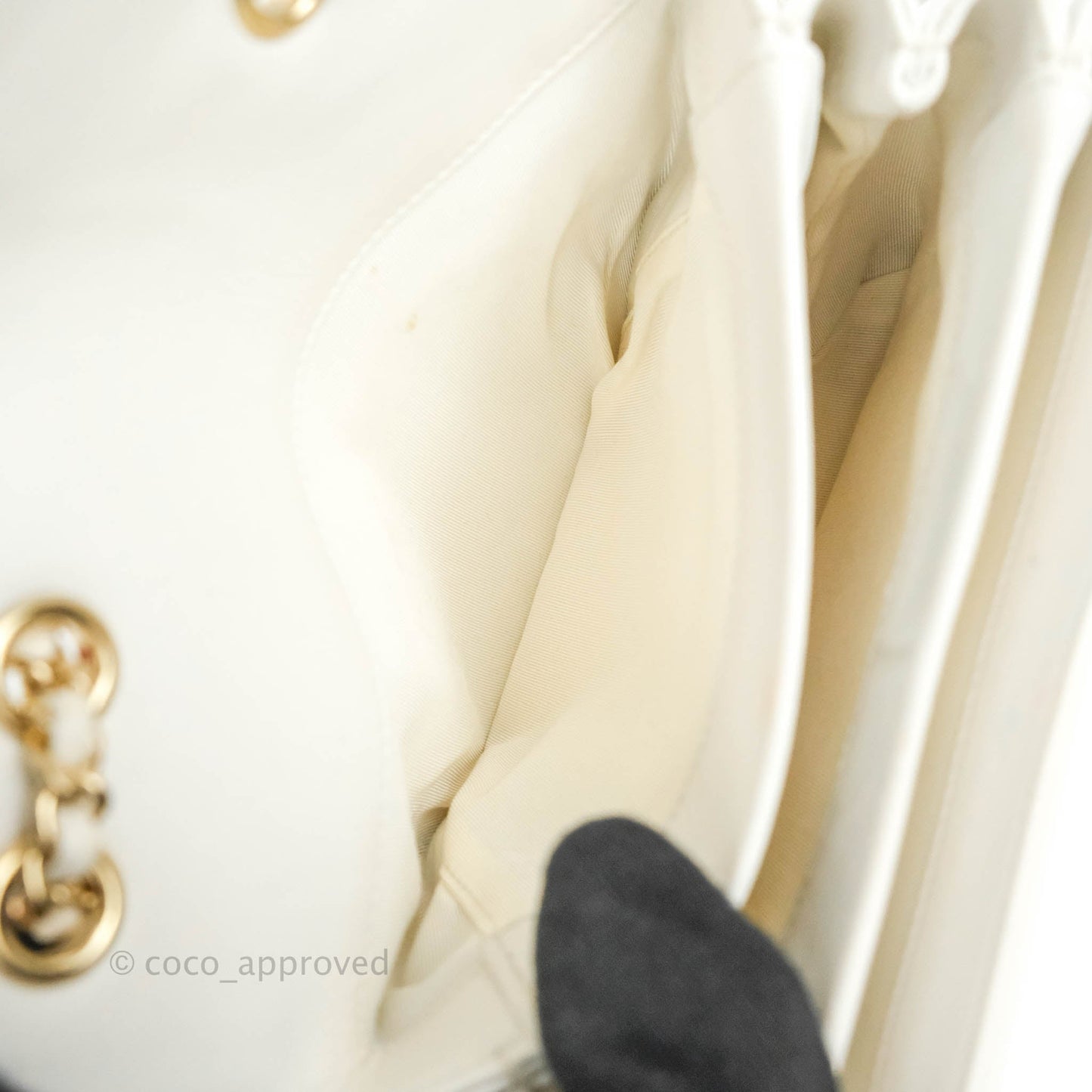 Chanel Flap Bag White Calfskin Gold Hardware 19S