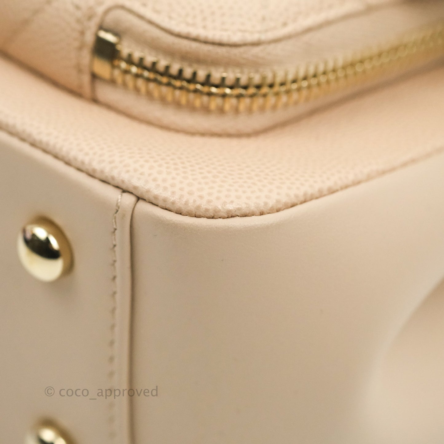 Chanel Quilted Medium Business Affinity Flap Light Beige Caviar Gold Hardware