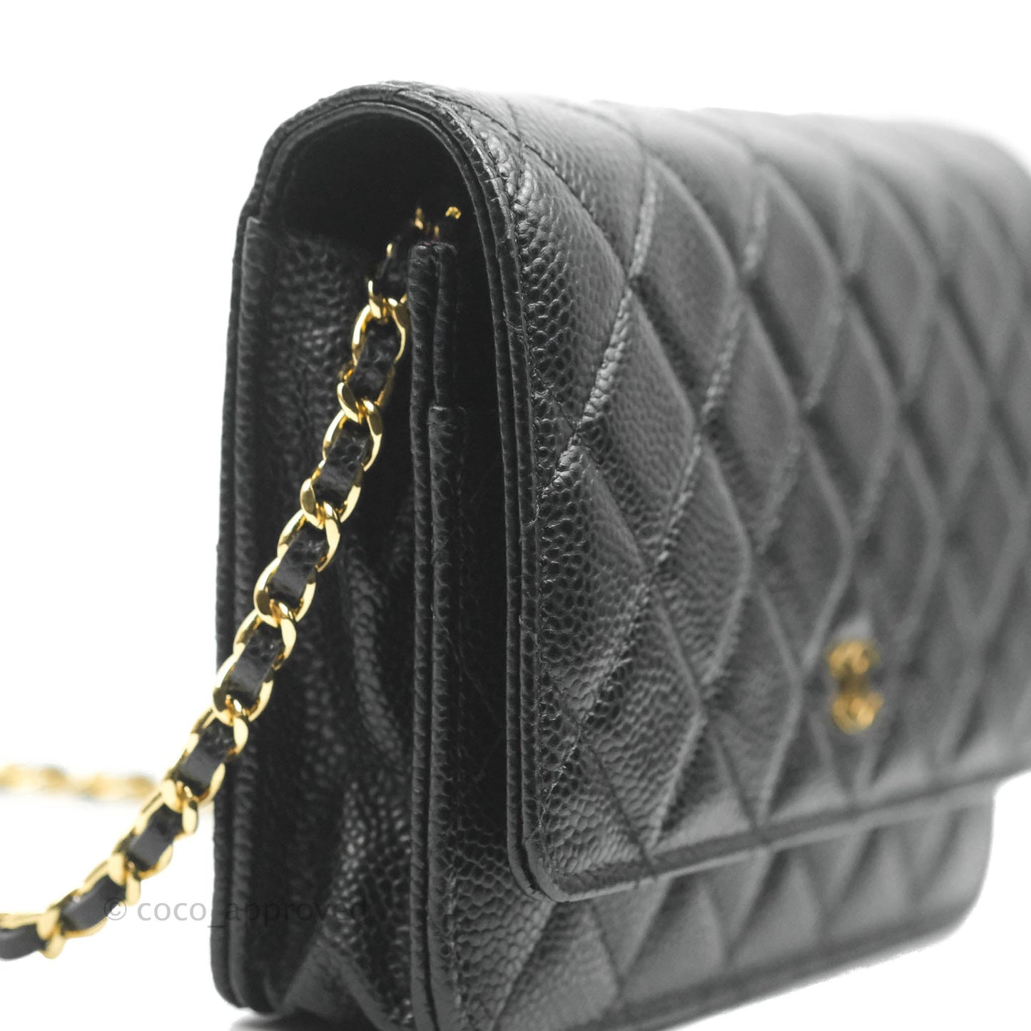 Chanel Quilted WOC Black Caviar Gold Hardware