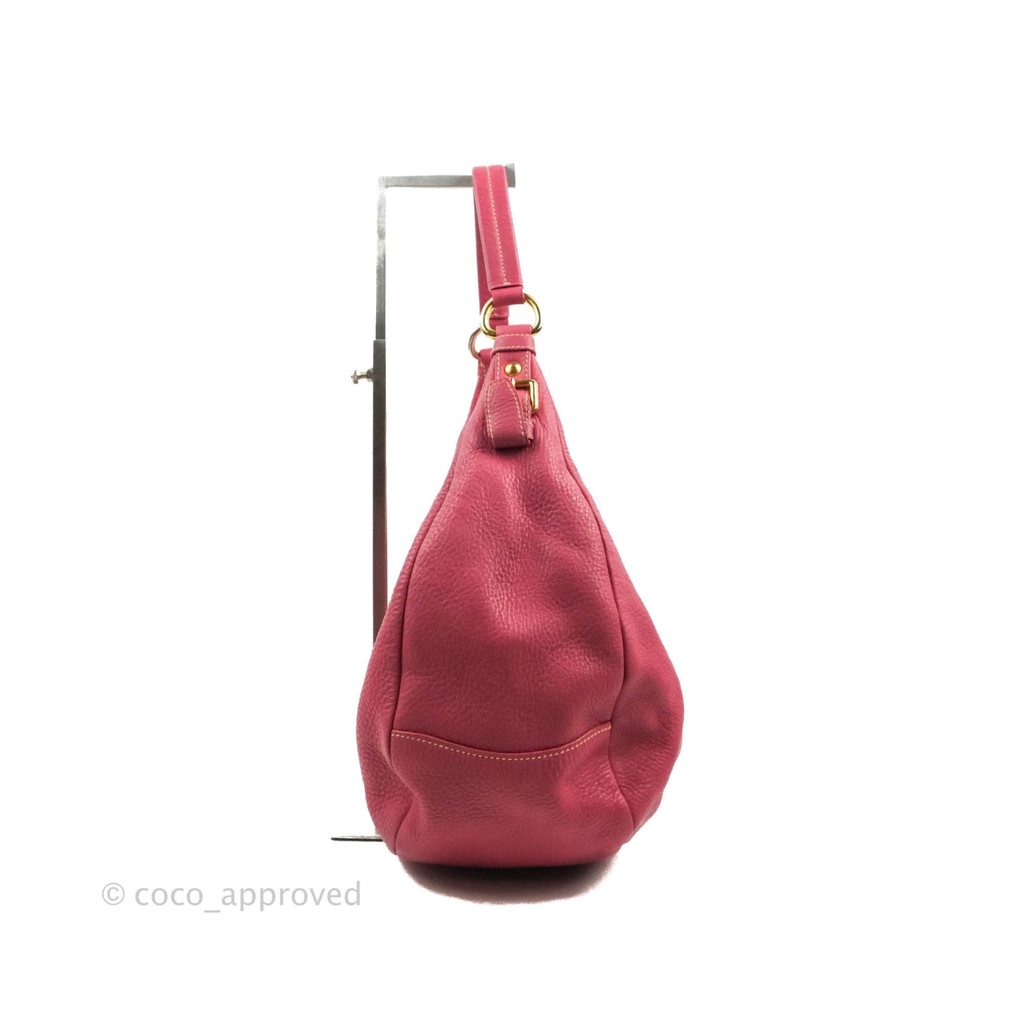 Prada Vitello Daino Hobo Bag Dark Pink