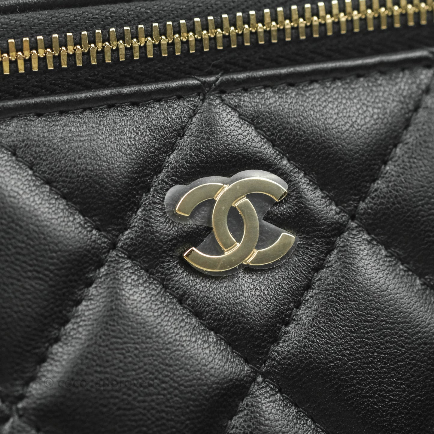 Chanel Vanity with Classic Chain Black Lambskin Gold Hardware