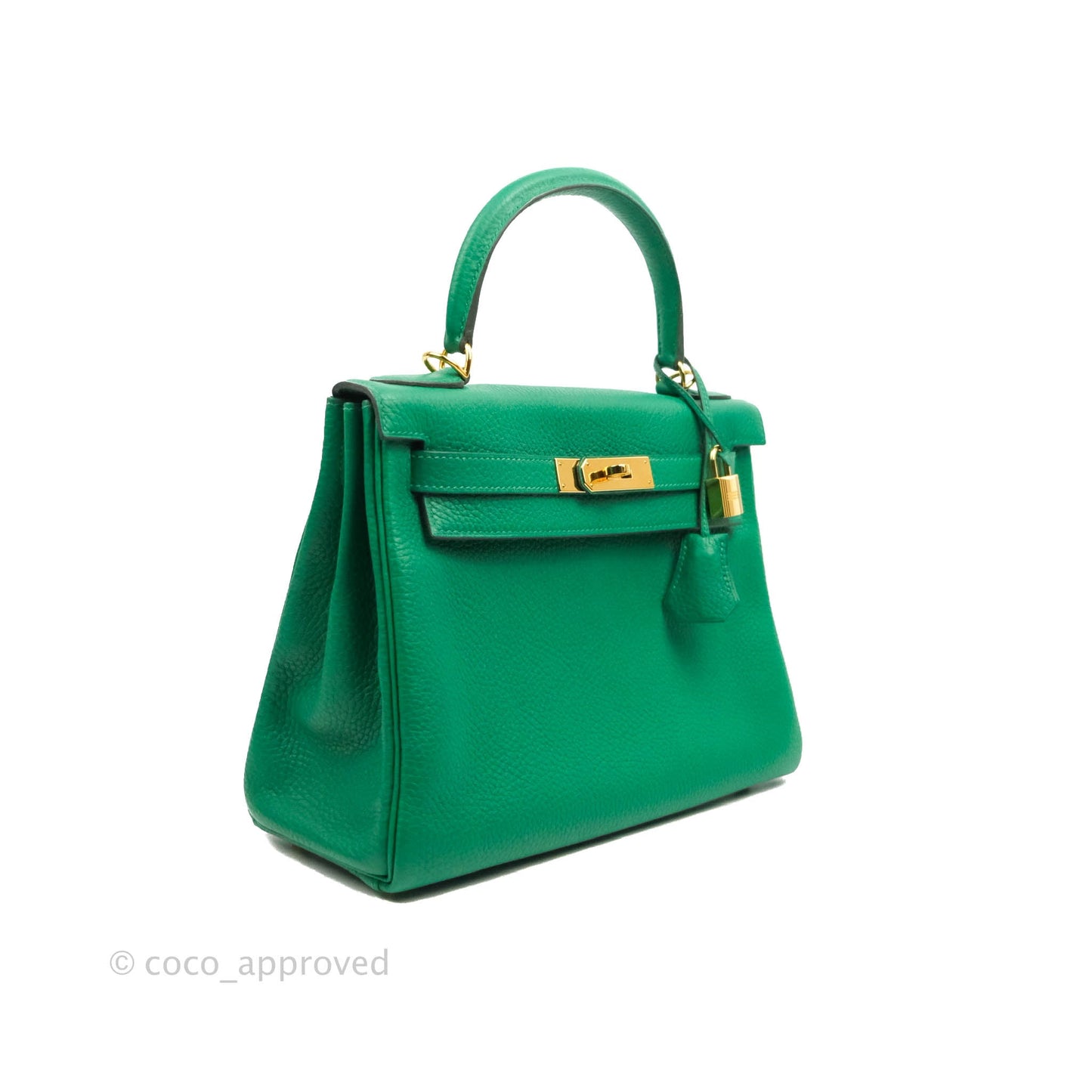Hermès Retourne Taurillon Kelly 28 Vert Vertigo Clemence Gold Hardware