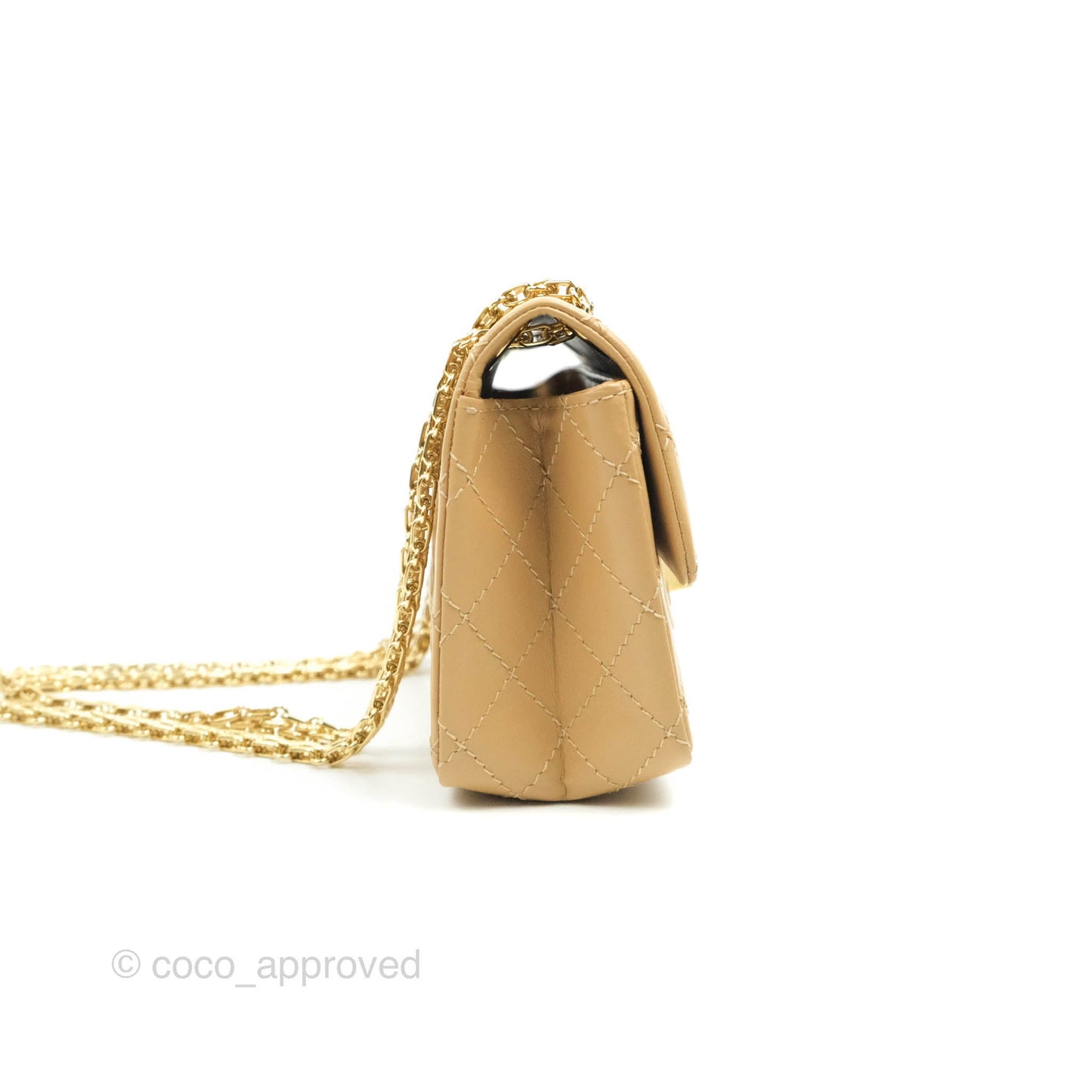 Chanel Mini Reissue 224 Dark Beige Aged Calfskin Gold Hardware