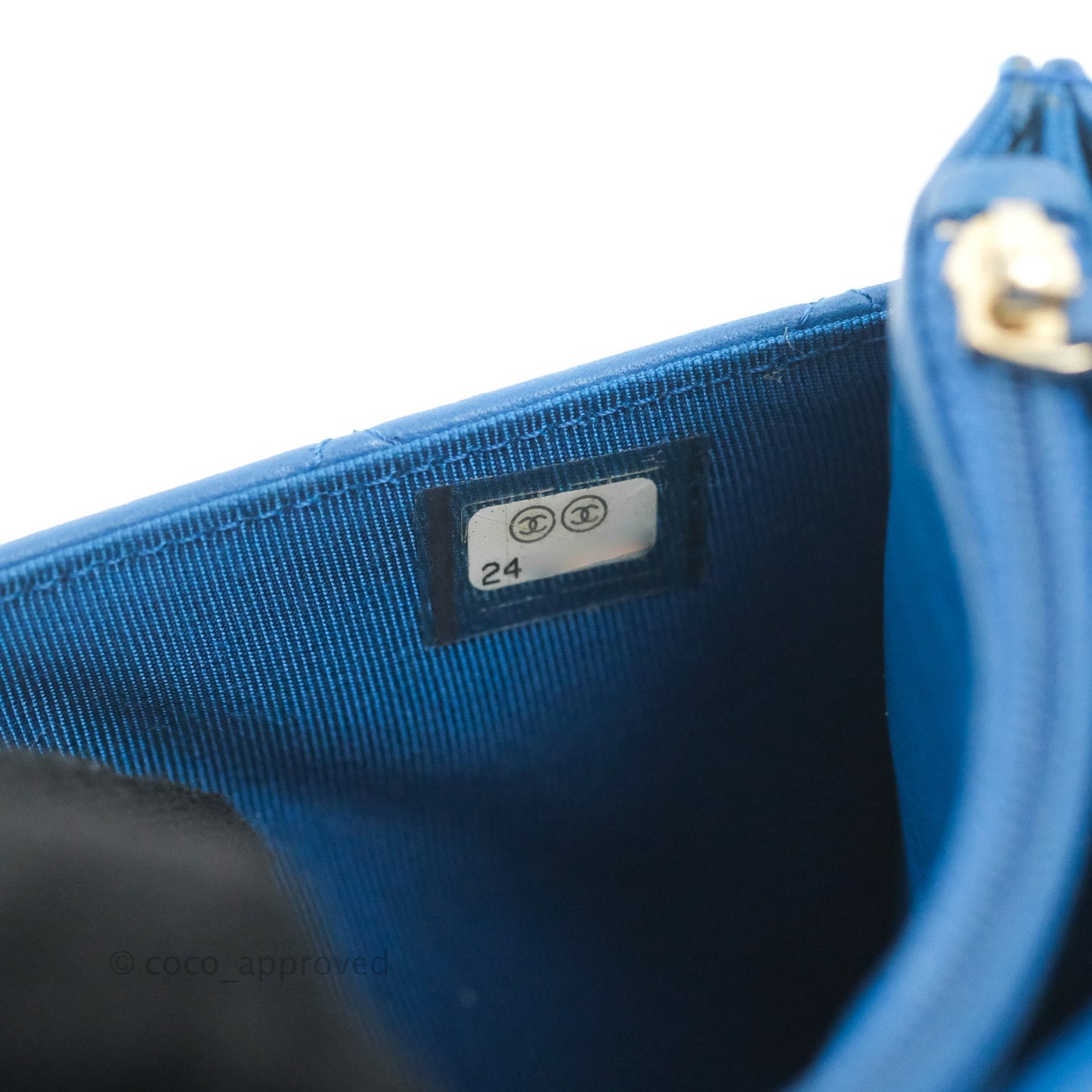 Chanel Quilted Classic Wallet on Chain WOC Blue Lambskin Gold Hardware