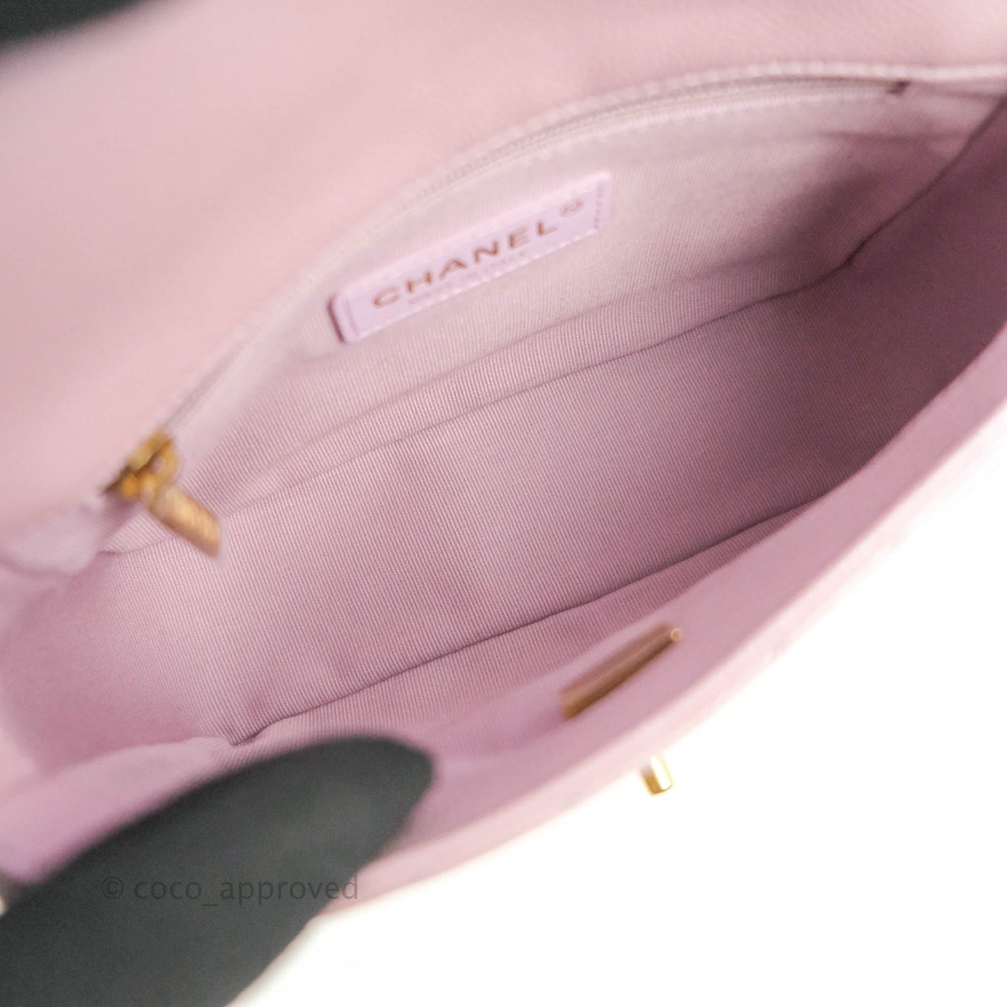 Chanel Quilted My Perfect Mini Iridescent Pink Caviar Aged Gold Hardware 21K