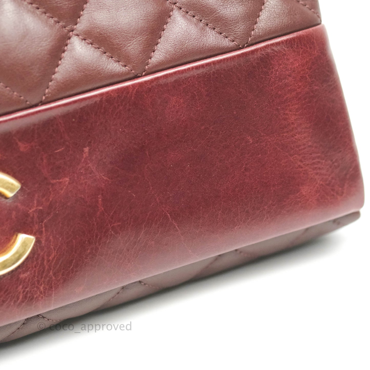 Chanel Quilted Jumbo Soft Elegance Flap Bordeaux Calfskin Aged Gold Hardware