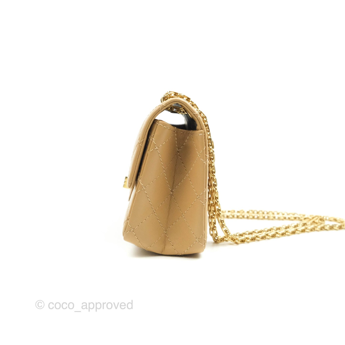 Chanel Mini Reissue 224 Dark Beige Aged Calfskin Gold Hardware