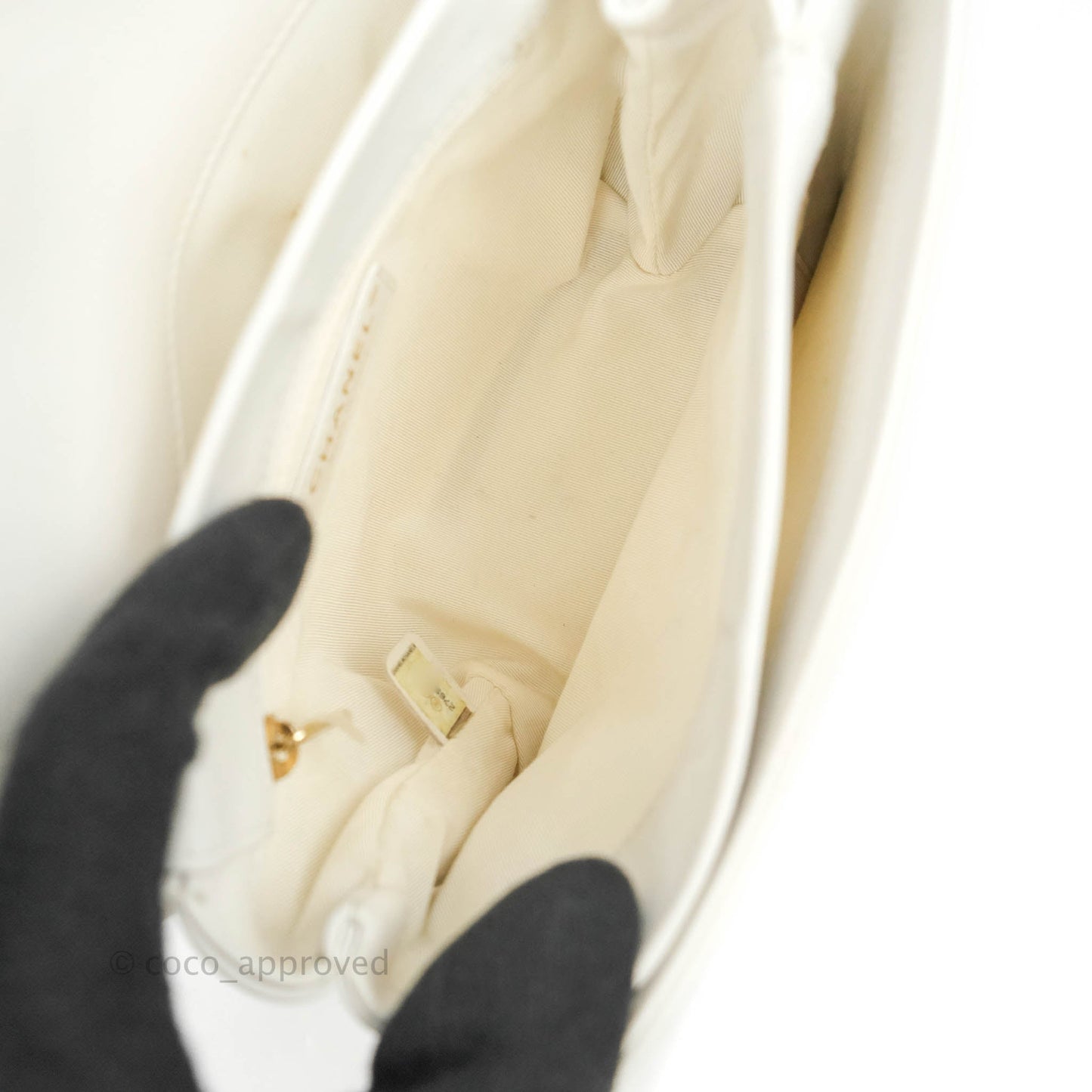 Chanel Flap Bag White Calfskin Gold Hardware 19S