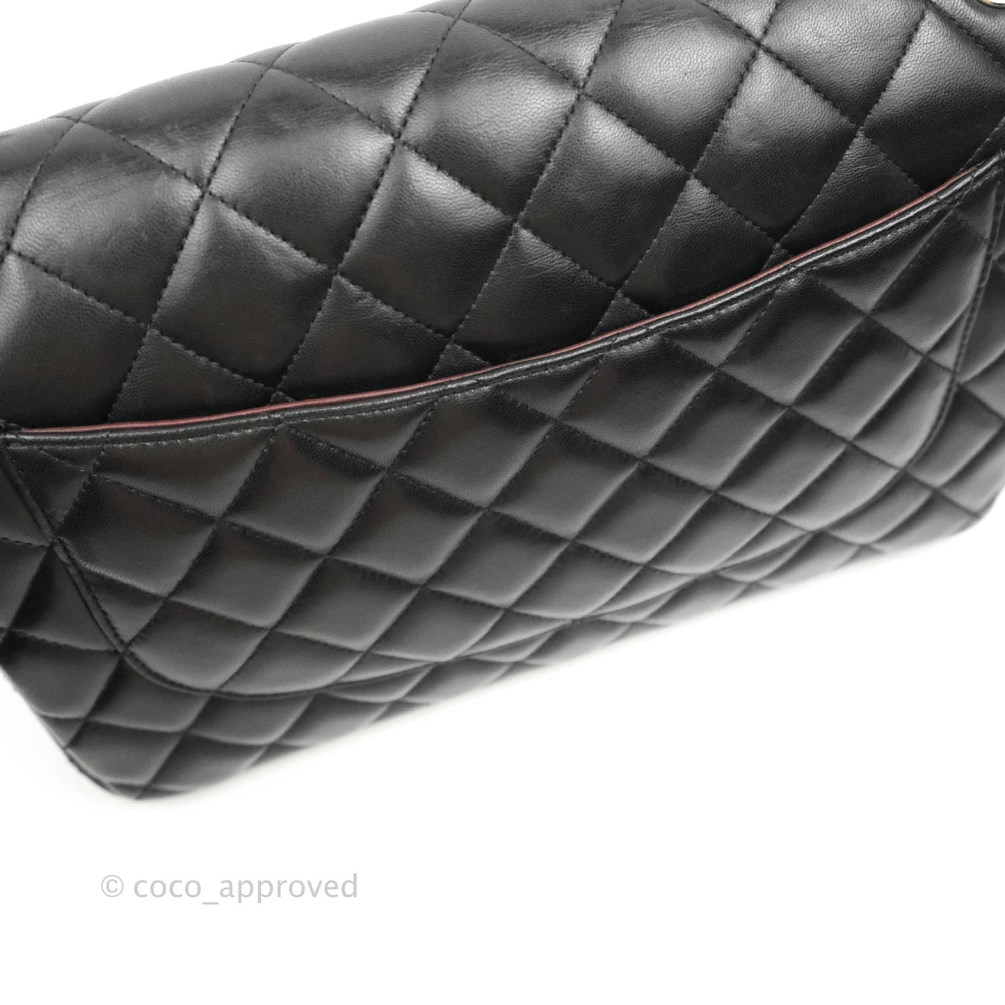 Chanel Jumbo Double Flap Black Lambskin Silver Hardware⁣⁣