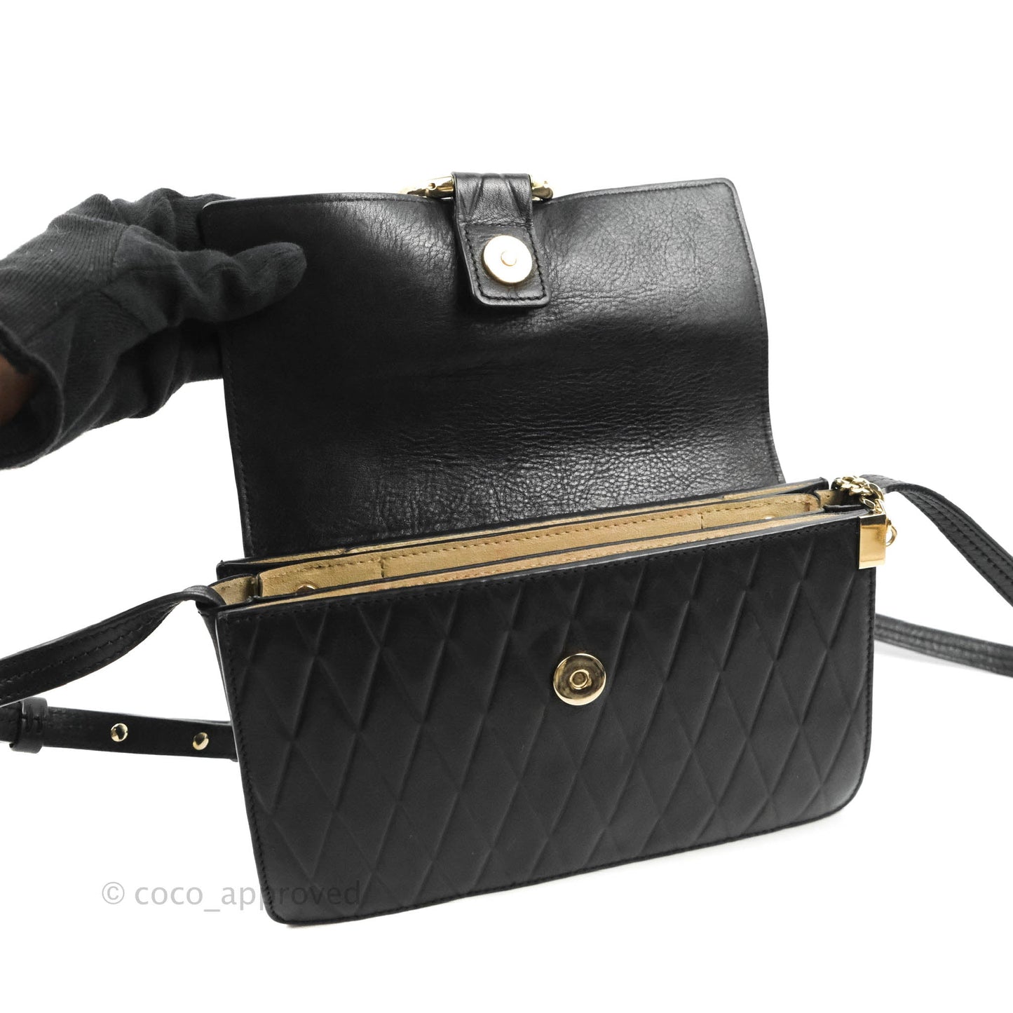 Chloe Small Faye Shoulder Bag Quilted Black Calfskin