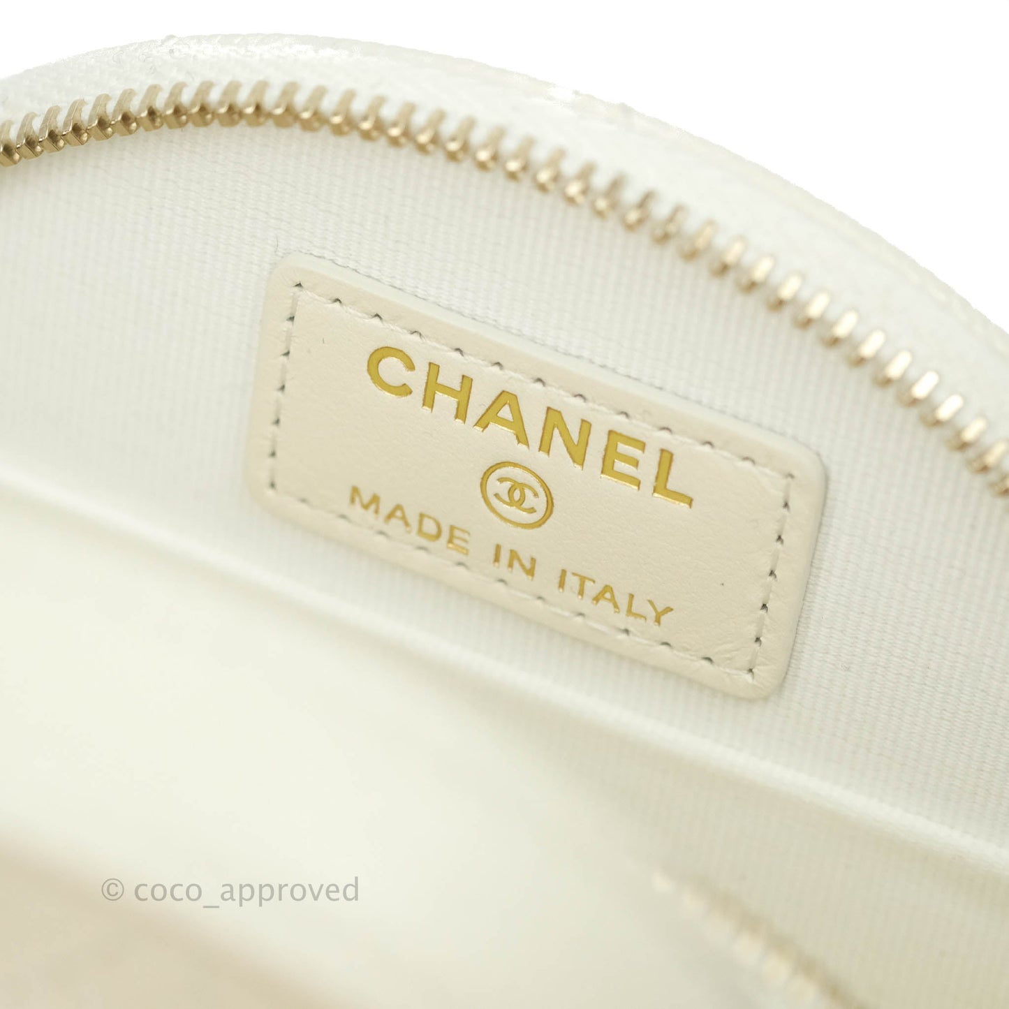Chanel Mini Round Vanity Bag with Handle Ivory Caviar Gold Hardware 22C