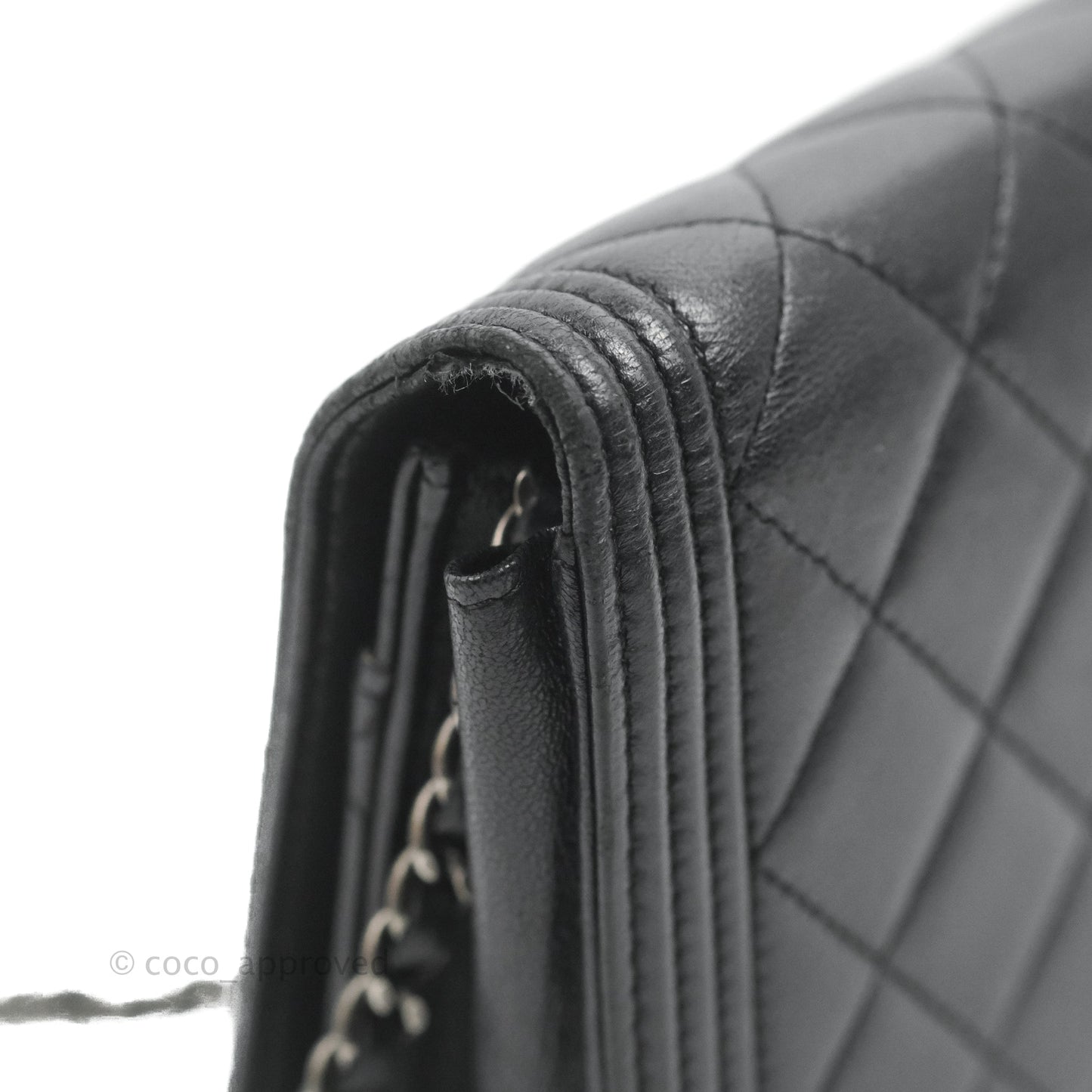 Chanel Boy Wallet on Chain WOC Black Lambskin Ruthenium Hardware