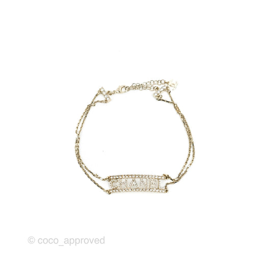 Chanel Crystal Logo Gold Chain Choker 22S