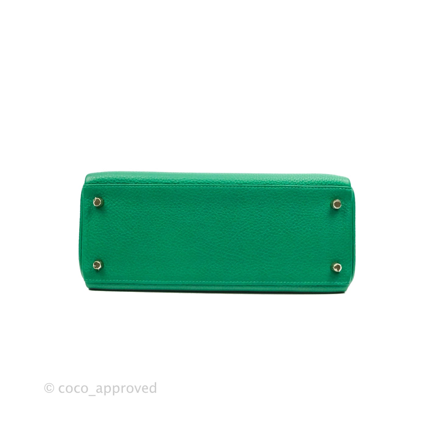 Hermès Retourne Taurillon Kelly 28 Vert Vertigo Clemence Gold Hardware