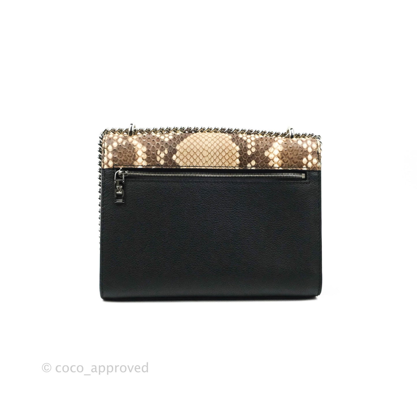 Louis Vuitton  My Lockme Chain Bag BB Black Brown Python Calfskin