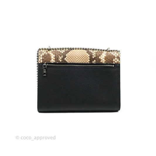 Louis Vuitton  My Lockme Chain Bag BB Black Brown Python Calfskin