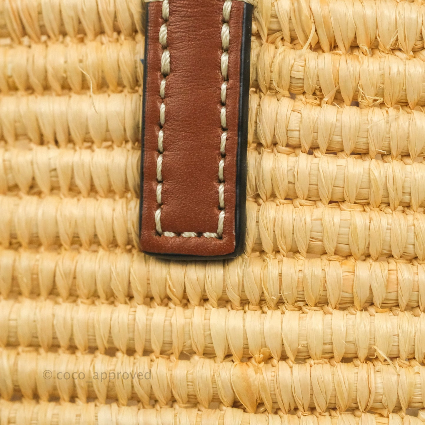 Loewe Small Square Basket Bag Raffia Calfskin Natural/Pecan