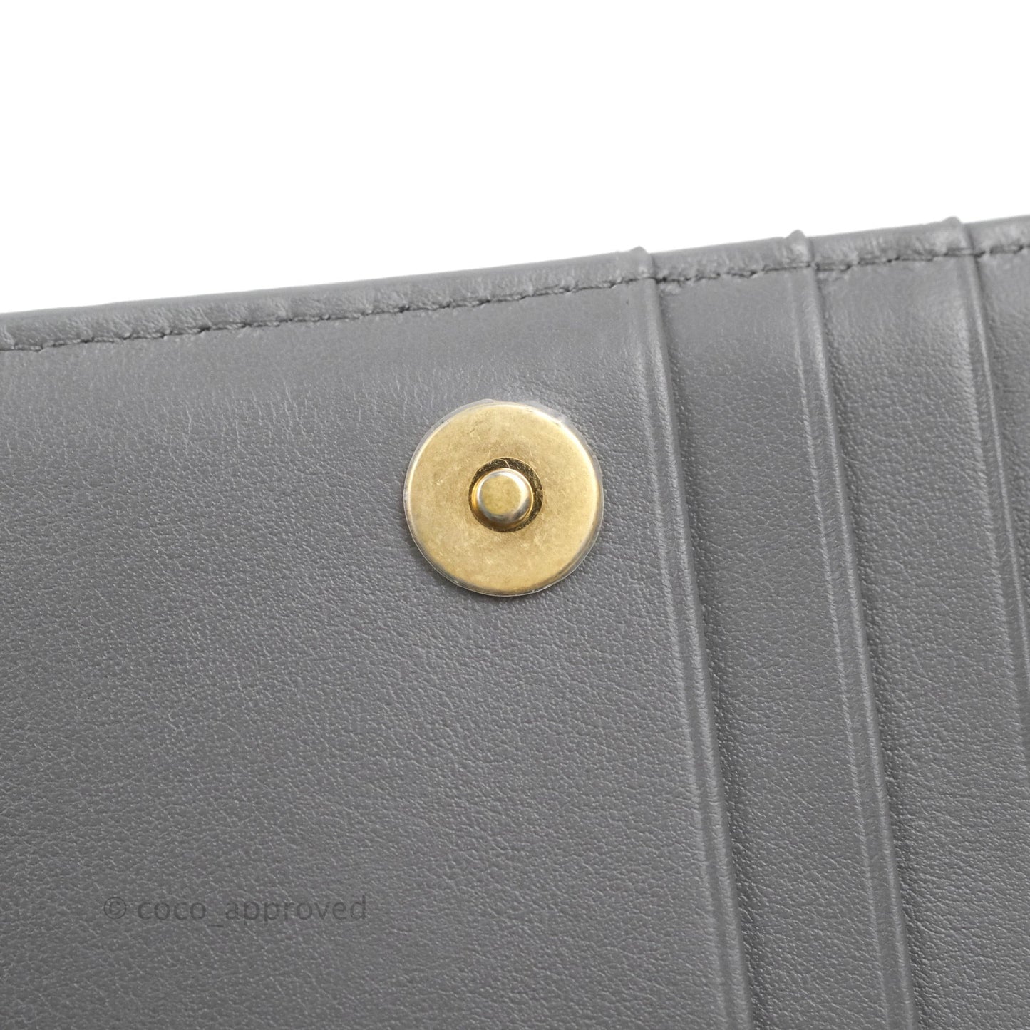 Chanel Quilted Mini Boy Wallet on Chain WOC Dark Grey Caviar Aged Gold Hardware