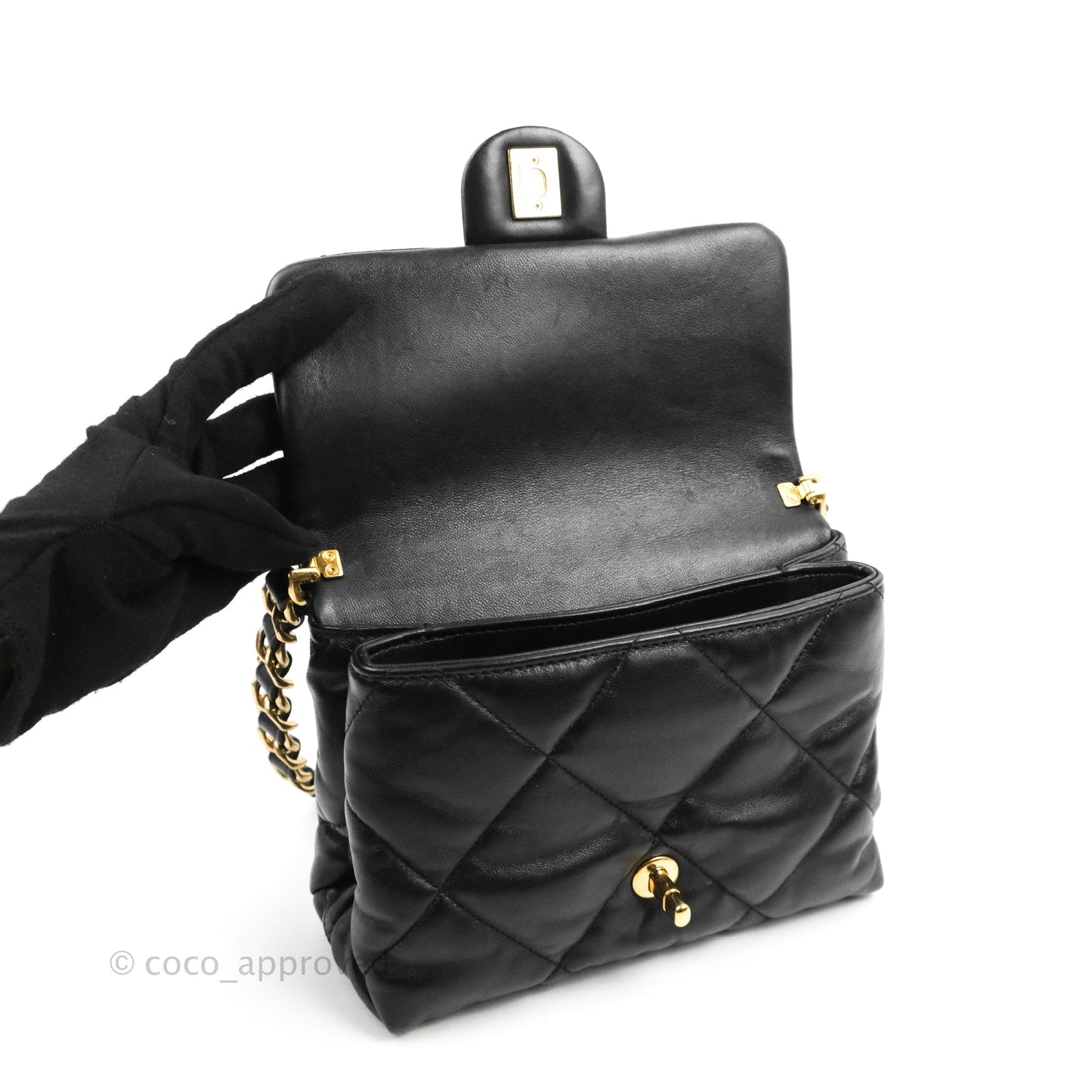 Chanel Small Flap Bag Black Lambskin Aged Gold Hardware 22-23FW