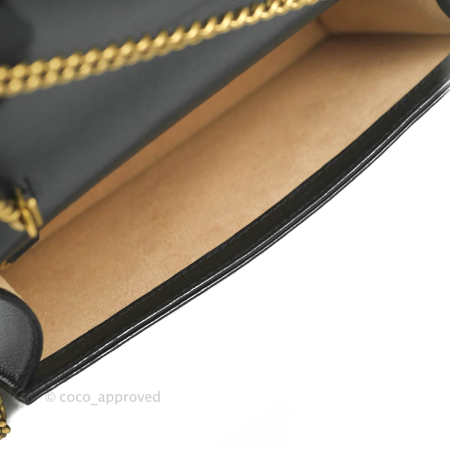 Gucci Matelasse GG Marmont Mini Chain Flap Bag Black Calfskin Gold Hardware