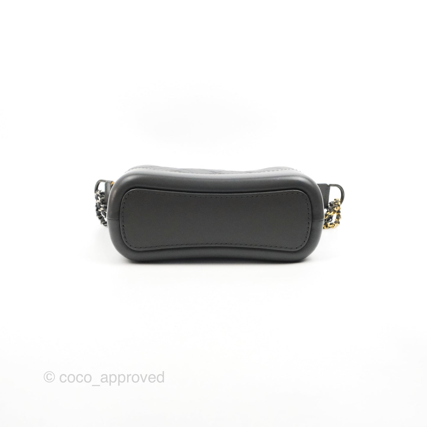 Chanel Quilted Small Gabrielle Hobo Grey Calfskin Mixed Hardware