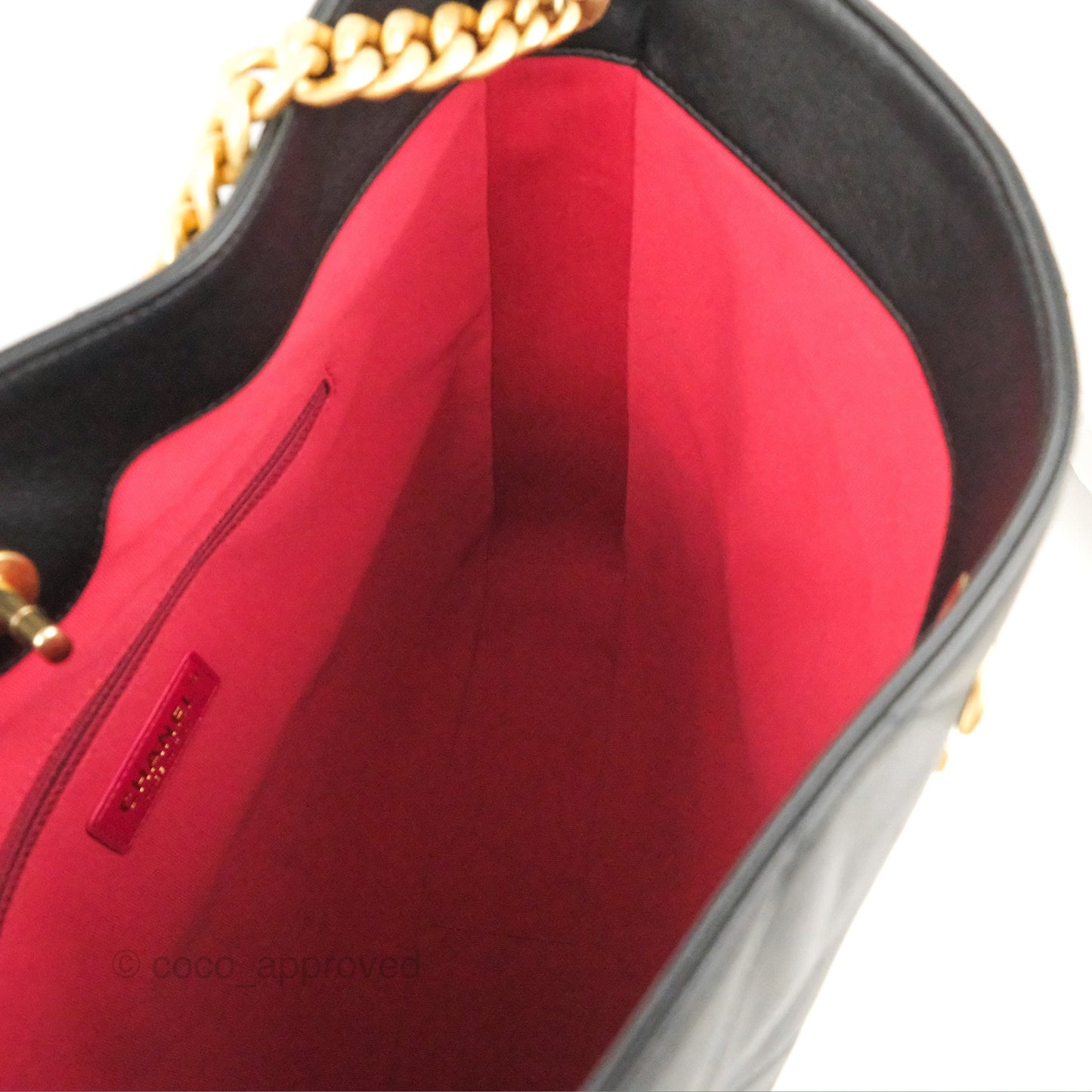 Chanel Large Stitched Easy Mood Hobo Black Calfskin