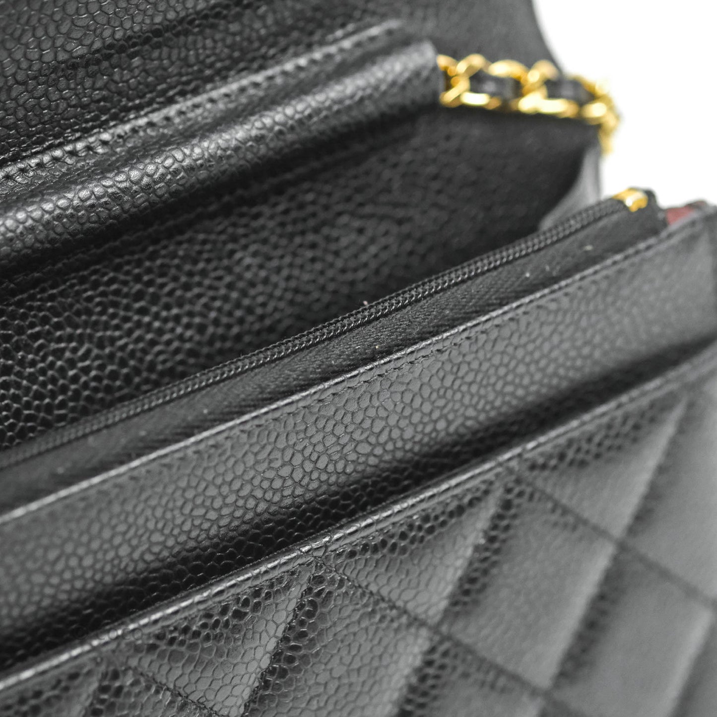 Chanel Quilted Classic WOC Black Caviar Gold Hardware