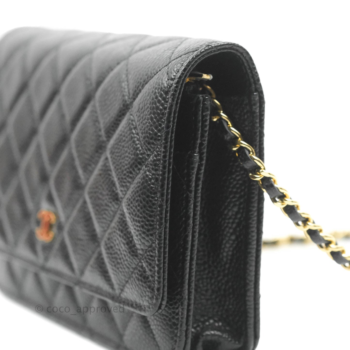 Chanel Quilted WOC Black Caviar Gold Hardware