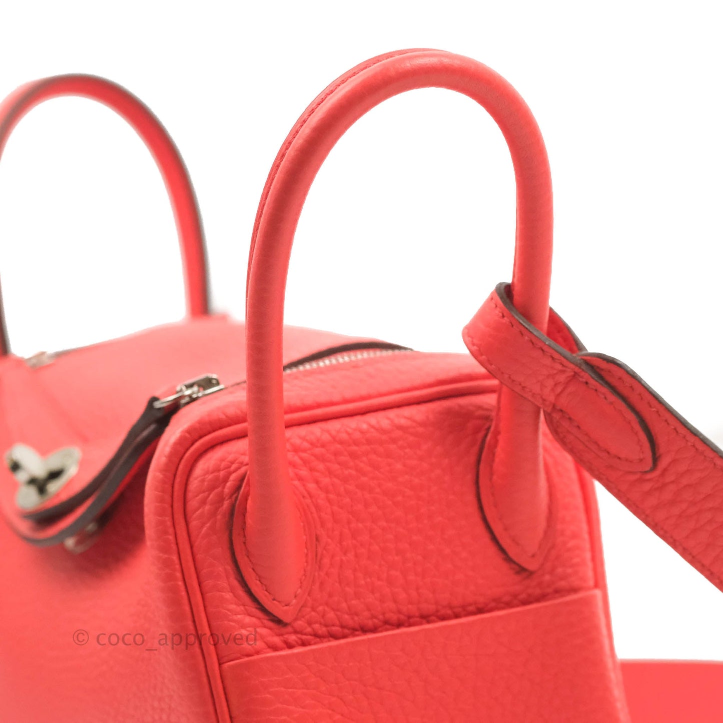 Hermès Mini Lindy 20 Taurillon Clemence Rose Texas Palladium Hardware