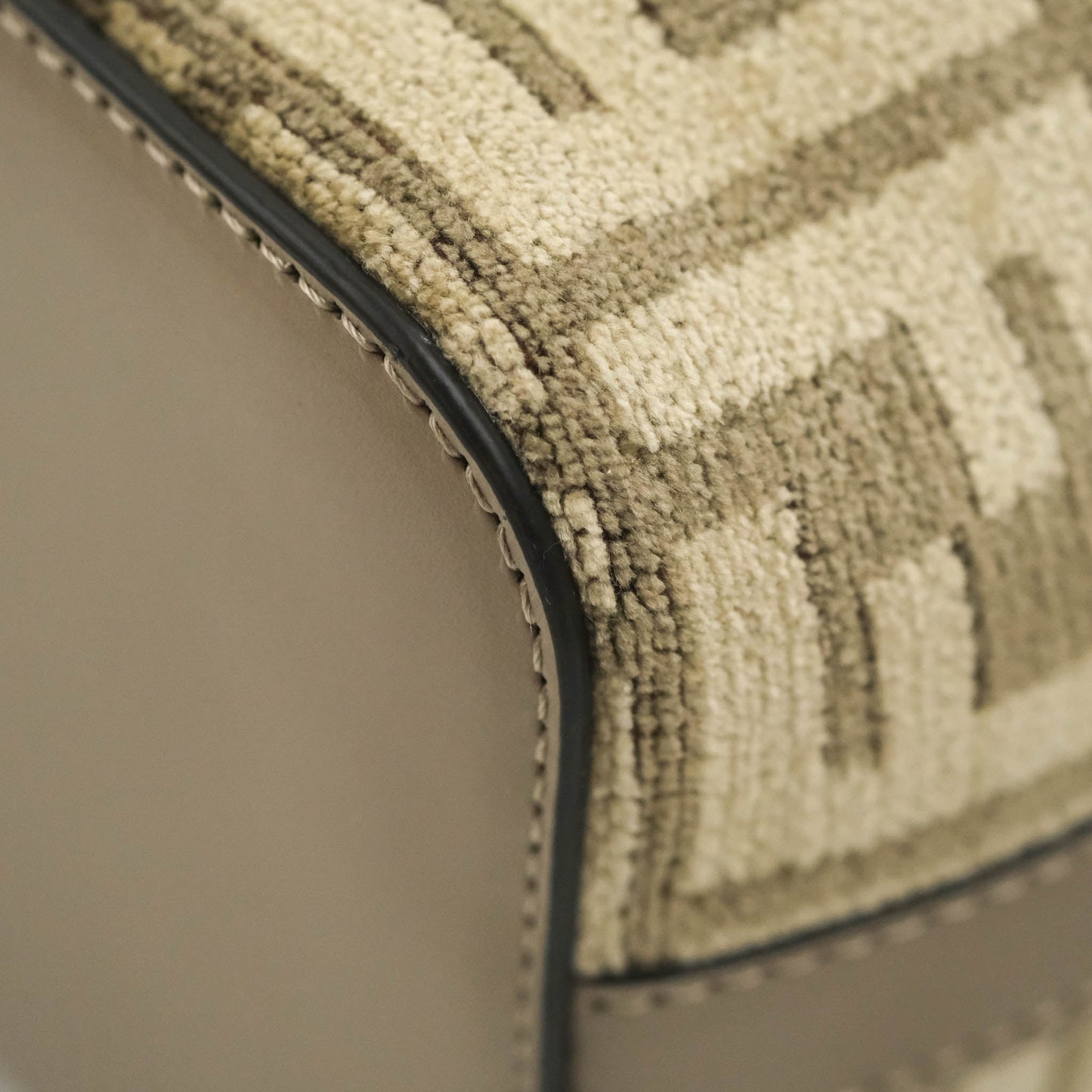 Fendi Mini Mon Tresor Bucket Bag Dove Grey Tapestry Fabric