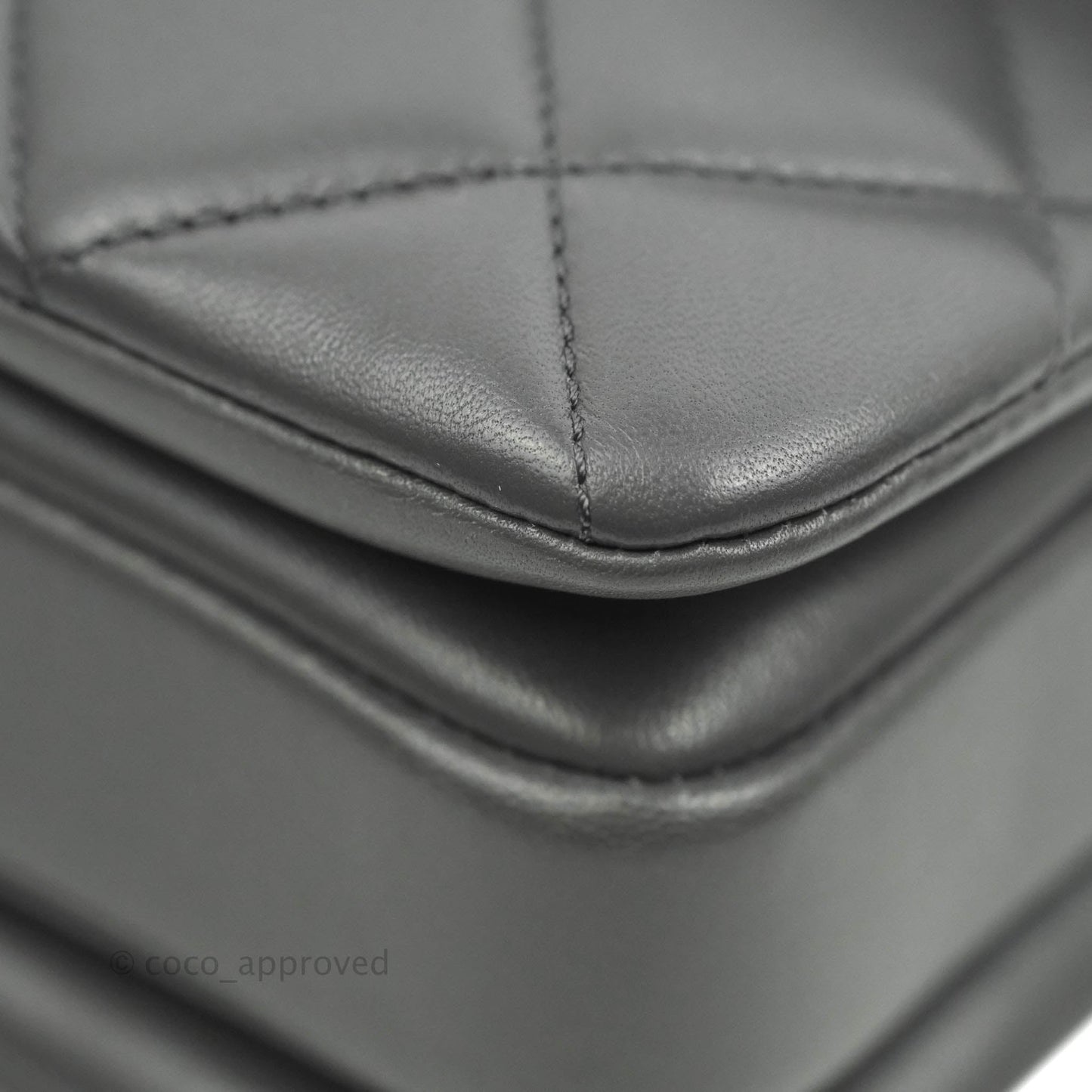 Chanel Small Quilted Trendy CC Dark Grey Lambskin Gold Hardware