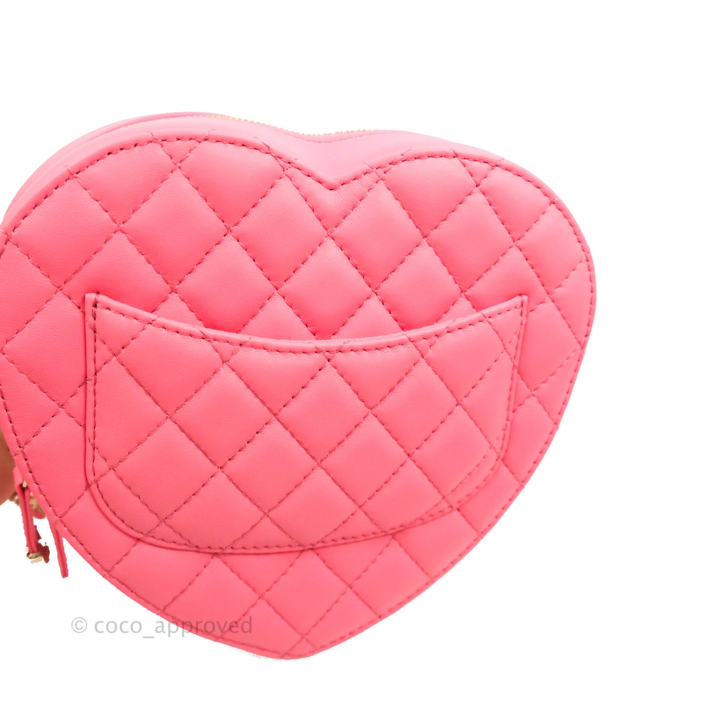 Chanel Large Heart Bag Pink Lambskin Gold Hardware 22S