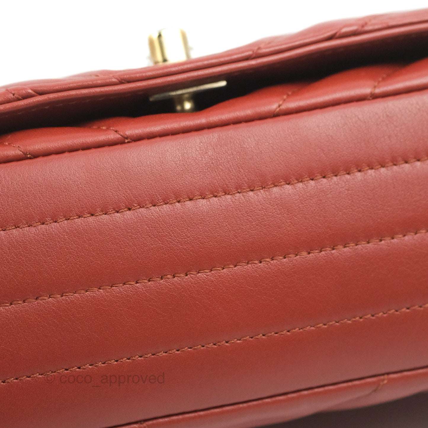 Chanel Small Statement Chevron Flap Bag Red Calfskin Gold Hardware