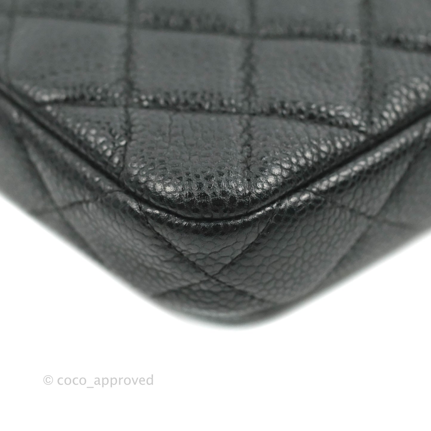 Chanel Quilted Clutch With Chain Black Caviar Gold Hardware
