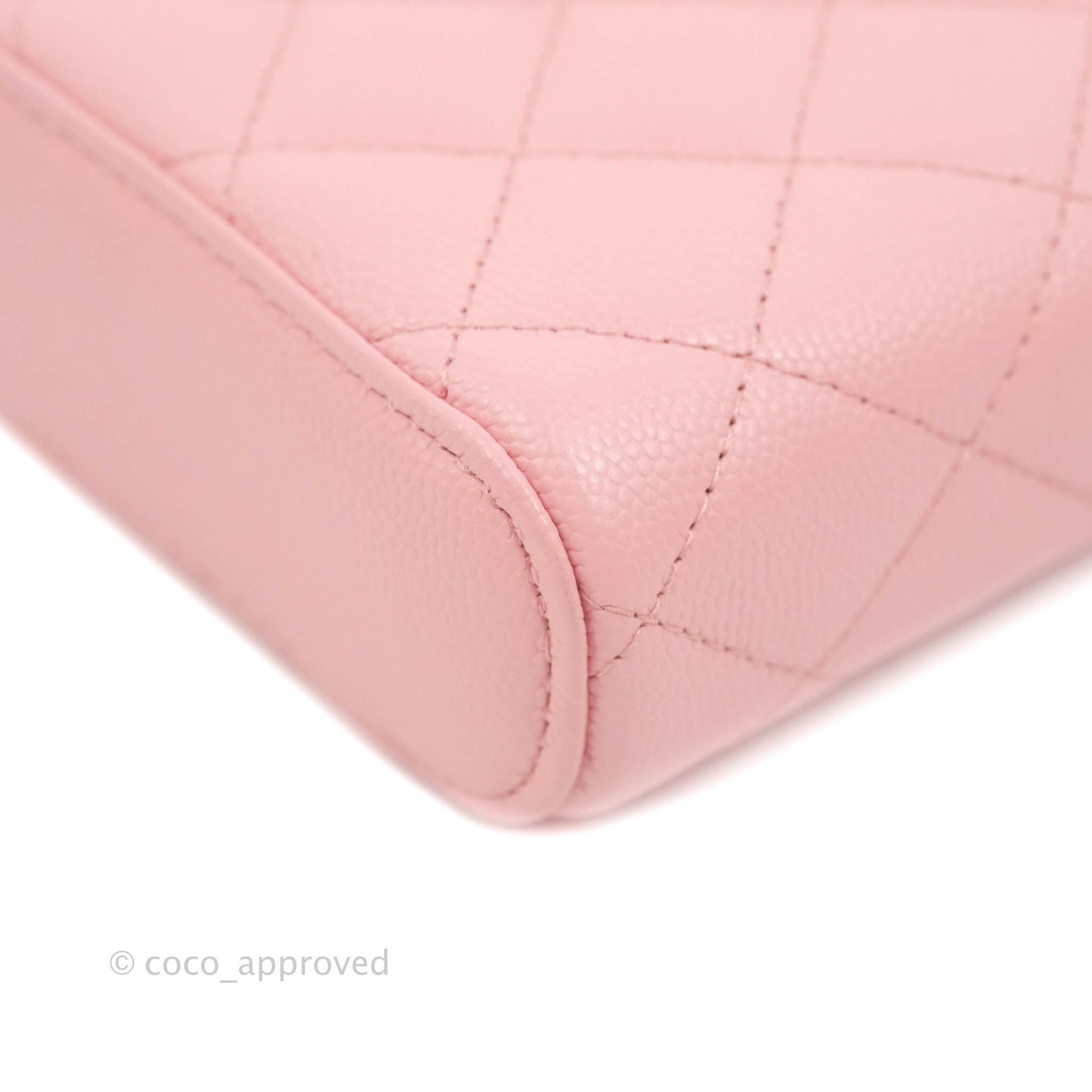 Chanel Vanity Phone Holder With Chain Pink Caviar Gold Hardware